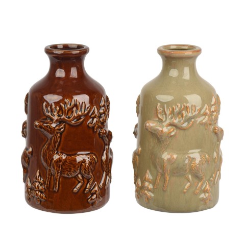 VASO DECORO RENNA H.25 2 COLORI